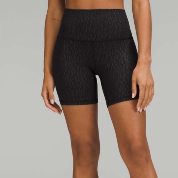 lululemon athletica Pants - Lululemon Align High-Rise Short 6" Segment Emboss Black Size 4